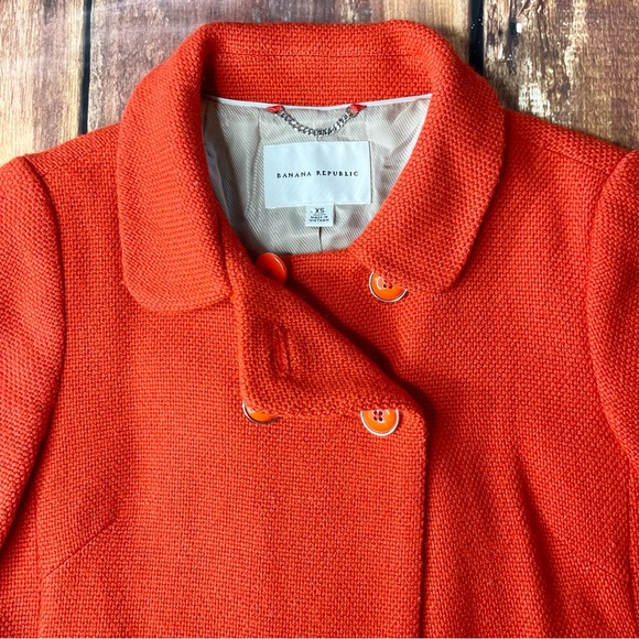 Banana Republic Burnt orange Jacket. Wool/Cotton Blend. XS - Picture 3 of 6